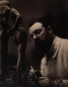 VTG Edward Steichen Print Henri Matisse Artist Engraving Portrait 1909 Mat 12x14 - Picture 1 of 2