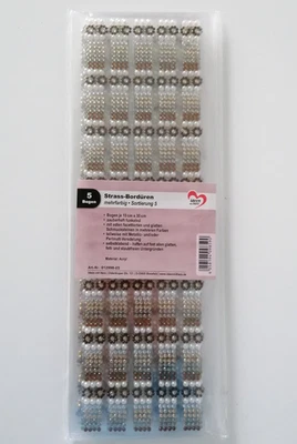 5 Bogen Strass-Bordüren mehrfarbig von "Ideen mit Herz" - Bild 1 von 2