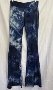 ShopMyTrend Blue black tie-dye, High Rise Flared Legging Pants Sz M festival  - Picture 1 of 4