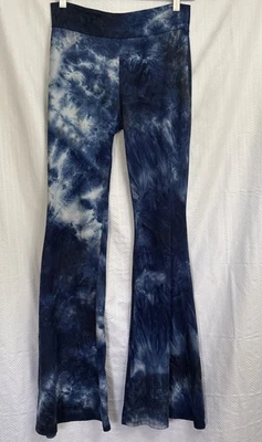 ShopMyTrend Blue black tie-dye, High Rise Flared Legging Pants Sz M festival  - Image 1 of 4