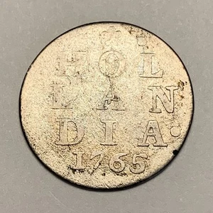1700s Silver Coin - Netherlands Holland 2 Stuiver FREE SHIPPING - Picture 1 of 2
