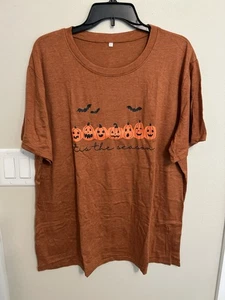 Halloween Shirt Damen XXL - "Tis the Season" Kürbisse, Fledermäuse, SS T-Shirt - Bild 1 von 5