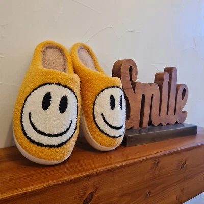 Happy Face Cozy Indoor Slippers, Woman's Christmas Gift, Unisex and even Teens! - Image 1 of 4