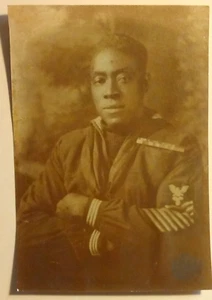 Rare Original Antique WW1 U.S. Navy Photograph ~ African American Petty Officer - Picture 1 of 2