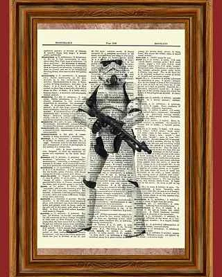 Storm Trooper Star Wars Dictionary Art Print Book Picture Poster Stormtrooper - Image 1 of 3