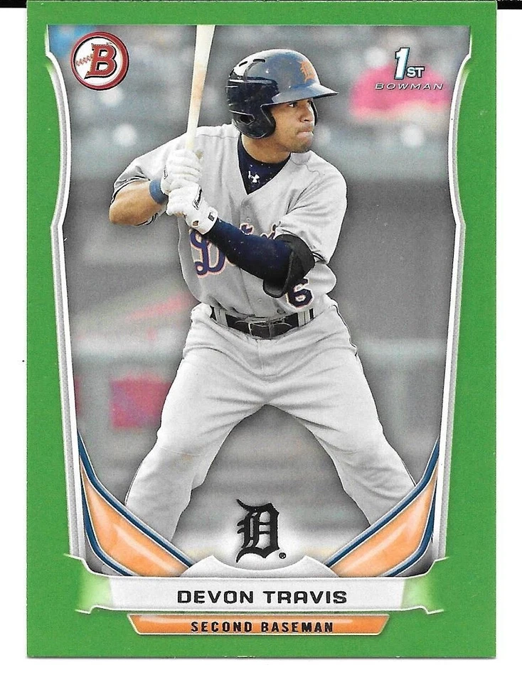 2014 Bowman Prospects Green #BP33 Devon Travis RC (Tigers) - Image 1 of 1