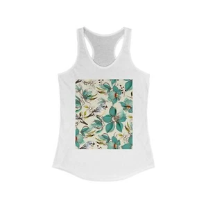 Floral Racerback Tank Top, Comfortable Summer Top, Casual Wear, Gift for Her, - Picture 1 of 19