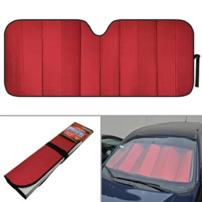 Reflective Red Foil Car Sun Shade Jumbo Reversible Folding Windshield Cover - Image 1 of 4