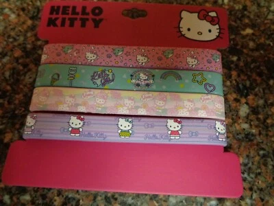 Juego de 4 pulseras de goma pastel Hello Kitty 1/2 pulgada nuevas Sanrio Foto 1 de 2