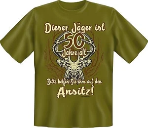 50. Jäger-Geburtstag T-Shirt 50 Jahre Ansitz Jagd Sprüche-Shirt Männer-Geschenk - Bild 1 von 2
