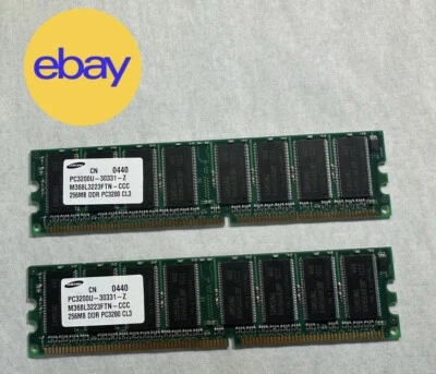 Samsung 2 Pack 256MB PC3200U-30331-Z CN 0440 Memory RAM M368L3223FTN-CCC DDR - Image 1 of 3