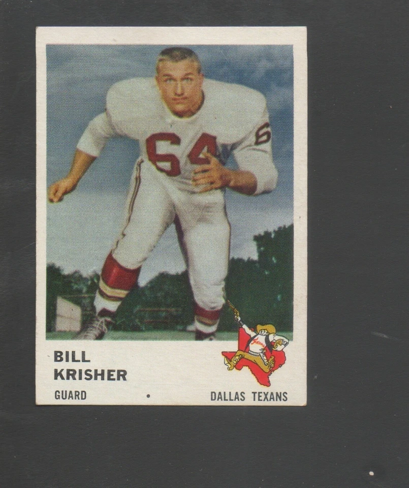 1961 Fleer Football Card #205 Bill Krisher-Dallas Texans Near Mint Card - Image 1 of 1