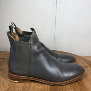 Everlane Boots Womens 7.5 The Chelsea Boot Gray Leather Classic Ankle Shoe - Picture 1 of 13
