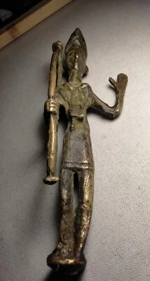Antiga estátua de bronze da Sardenha Archer n Prayer Sea People esculpida à mão 17,80 cm - Imagem 1 de 4