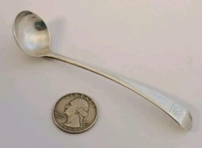 GEORGIAN Sterling Silver Mustard Sauce Ladle Richard Crossley 1810 SUN Armorial - Image 1 of 4