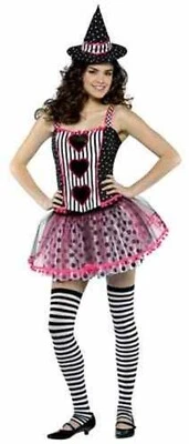 Spelladonna 女巫条纹花式装扮万圣节青少年成人服装 3 种颜色 — 第 1/2 张图片