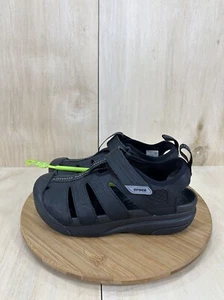 NEU Crocs Yukon Fisherman schwarz Leder geschlossene Zehe Sandale Herren Größe 7 Damen 8,5 - Bild 1 von 7