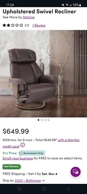 Starline Turin Reclinable Giratorio Marrón, Nuevo en Caja Ashley Furniture  Foto 1 de 3