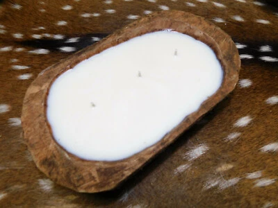 Tazón de masa de madera tallada vela de cera de soja perfumada PASTEL DE ZANAHORIA zanjadora de madera 1 lb Foto 1 de 4