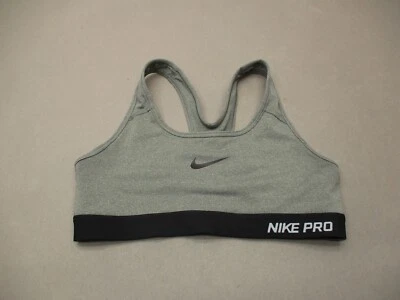 Sutiã esportivo Nike DRI-FIT tamanho S feminino cinza sem fio sem forro 8H - Imagem 1 de 4