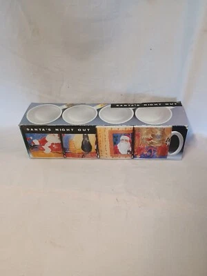 Cypress Point Trading Santa's Night Out Mug Set of 4 - 8 oz, NIB, 1995 - Image 1 of 4