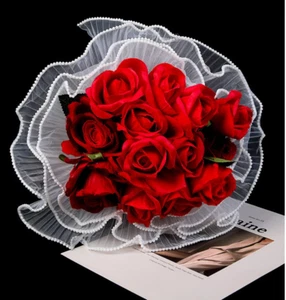 Flower Wrapping Paper Bouquet Floral Packaging White Mesh Wrap Roll Korean Bouqu - Picture 1 of 7