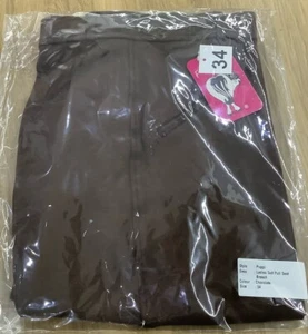 Fuller Fillies Puppi Breeches Self Full Seat, Chocolate, Size 34, R Length - New - Picture 1 of 9