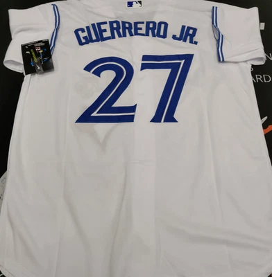 Vladimir Guerrero Jr. #27 TOR White Cool Base Sewn Stitched Jersey. - Image 1 of 4