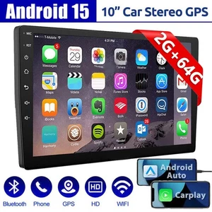 Android 15 Carplay GPS Navi WiFi 10" Double 2Din Touch Screen Car Stereo Radio - Picture 1 of 22