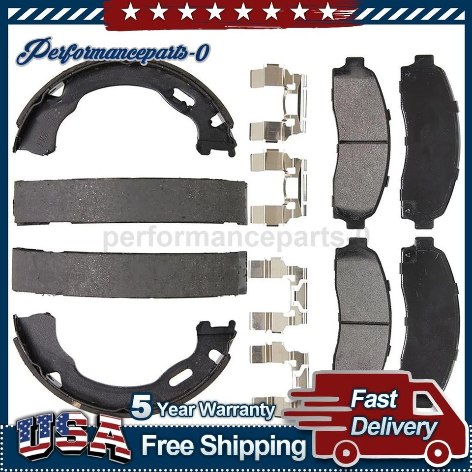 Juego de pastillas de freno de disco delanteras traseras zapata de freno de estacionamiento para Ford Explorer 2002-2005 Foto 1 de 4