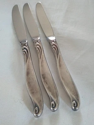 Skyward 1881 Rogers Oneida MCM Silverplate Flatware 3 Dinner Knives - Image 1 of 4