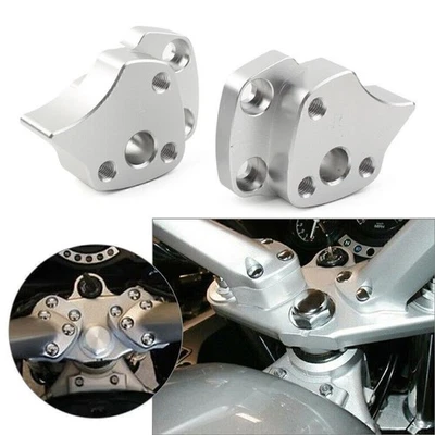 Aluminum For Yamaha FJR1300 2001-2005 Silver Front Handlebar Riser Spacers Kit - Image 1 of 4