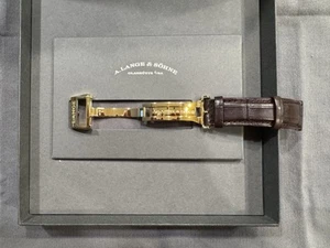 A. Lange & Söhne Rose Gold OEM Butterfly Clasp & Chocolate Brown Gator Strap - Picture 1 of 9