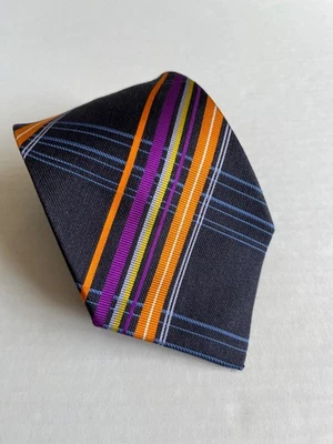 Etro Silk Neck Tie Multicolor Striped Plaid 57L 3.75W Made in Italy - Image 1 of 4