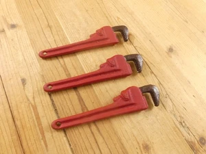 3 Hand Held Bottle Openers Cast Iron Pipe Wrench Red Beer Pop Soda Bar Handyman - Picture 1 of 8