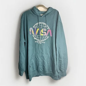 Sudadera con Capucha NASA Space Unisex XXXL NASA Logo Gráfico Verde azulado Nueva - Imagen 1 de 3