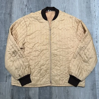 De Colección Western Field Acolchado Cremallera Completa Beige/Marrón Capa Base Caza Montgomery Ward Foto 1 de 4