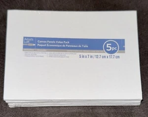 New Sealed Set of 5 Canvas Panel Pack 5”x7” White Canvas Panels by Artist’s Loft - Picture 1 of 2