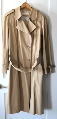VTG Women's London Fog Maincoats Trench Coat Khaki Belted Size 18 Regular USA - Image 1 of 4