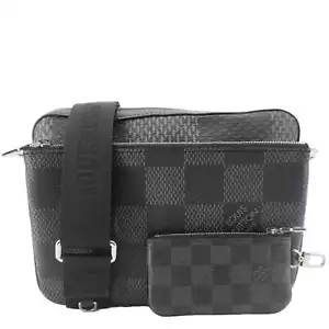 LOUIS VUITTON 3D Trio Damier Graphite Messenger Bag Black - Picture 1 of 15