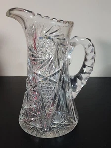 WOW! Antique American Brilliant Glass CUT CRYSTAL 11" WATER PITCHER Hawkes? - Picture 1 of 9