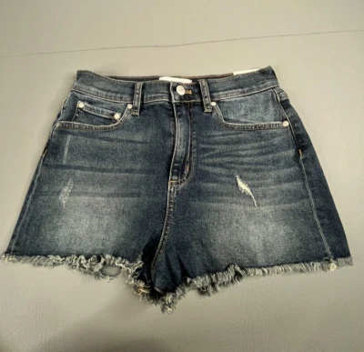 Pantalones Cortos de Jean Victoria Secrets Rosa Cintura Alta Talla 6 Corte Envejecido Nuevos Foto 1 de 4