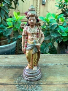 1800's Old Antique Terracotta Painted Golu Doll God Rama Figure - Picture 1 of 8