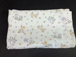Handmade Baby Toddler Quilt 50” X 40” Spring Lamb Bunny Rabbit Two Sided - Picture 1 of 9