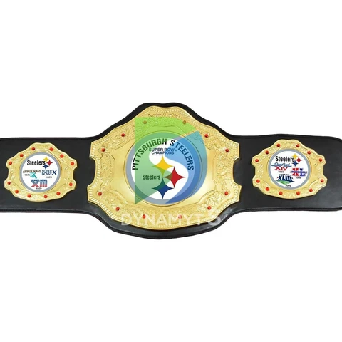 Pittsburgh Steelers Championship Replica Leather Belt Adult Size Cover