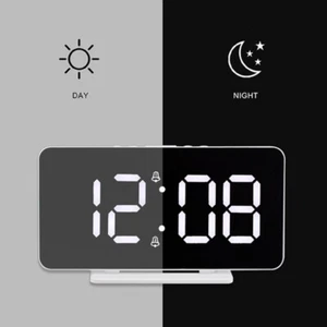 Digital Alarm Clock Large LED Display 2 Alarms Dimmable Brightness USB Charging - Picture 1 of 10