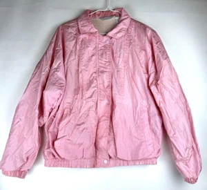 Vintage Blair Retro Pastel Pink Bomber Windbreaker Jacket Nylon Size M 80's - Picture 1 of 6