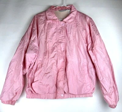 Chaqueta cortavientos vintage Blair retro rosa pastel bombardero nailon talla M años 80 Foto 1 de 4