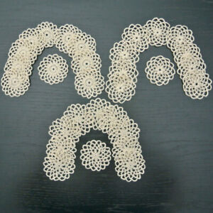 30 pcs, 6 cm, 2.36“, Beige Crochet Snowflakes Christmas Mini Doilies, ogrc30, 28