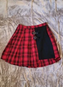 Hot Topic Assymetrical Plaid Mini Skirt - Picture 1 of 5